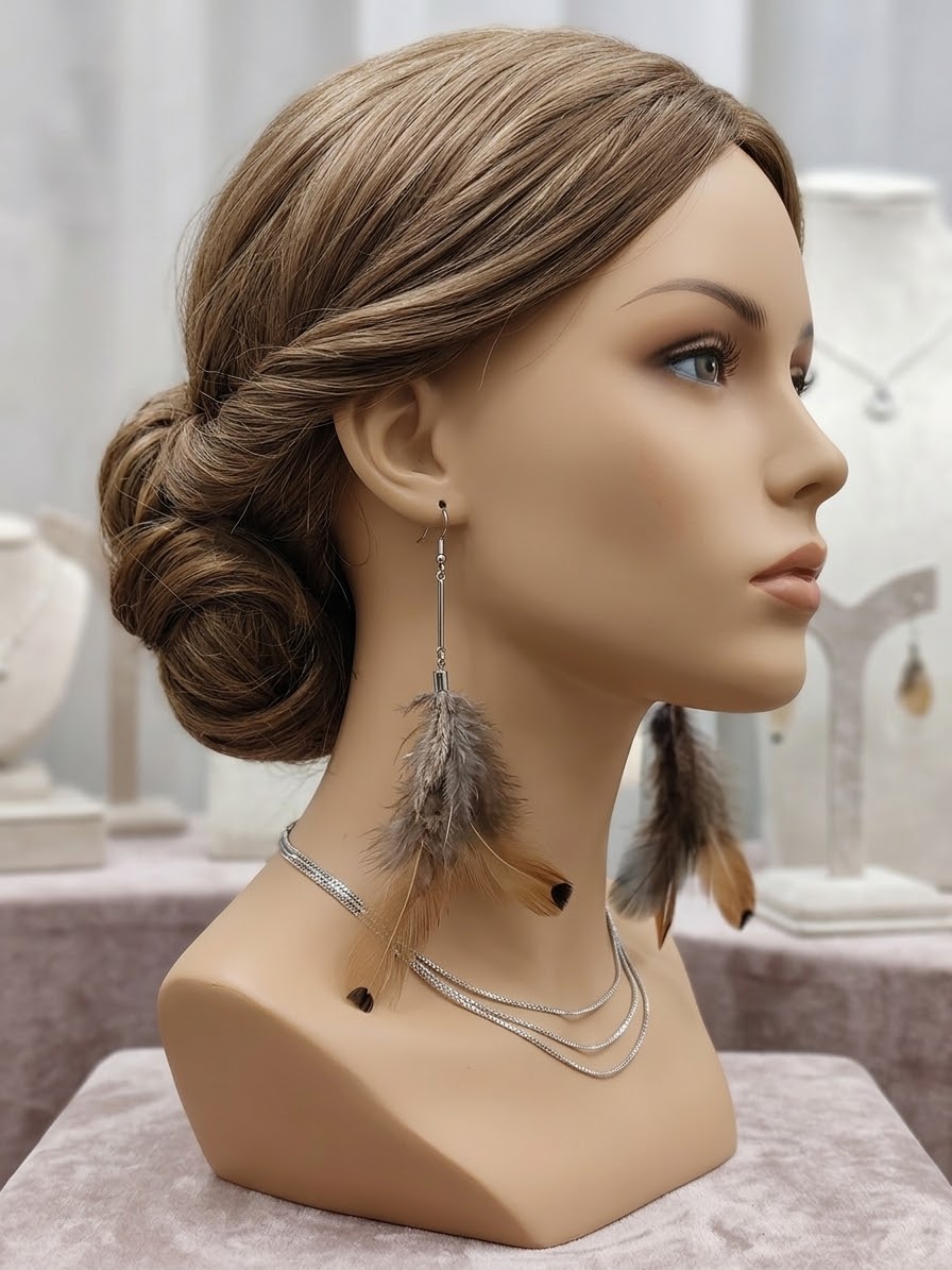 Boucles d’oreilles "Plume Bohème" – Image 4