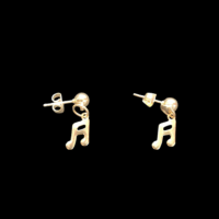 Boucles d'oreilles "Note de musique dorées"
