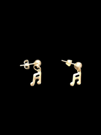 Boucles d'oreilles "Note de musique dorées"