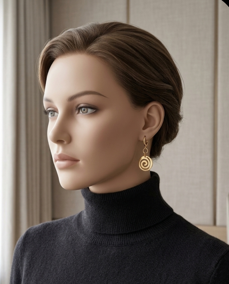 Boucles d’oreilles "spirales dorées" – Image 3