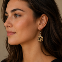 Boucles d’oreilles "spirales dorées"