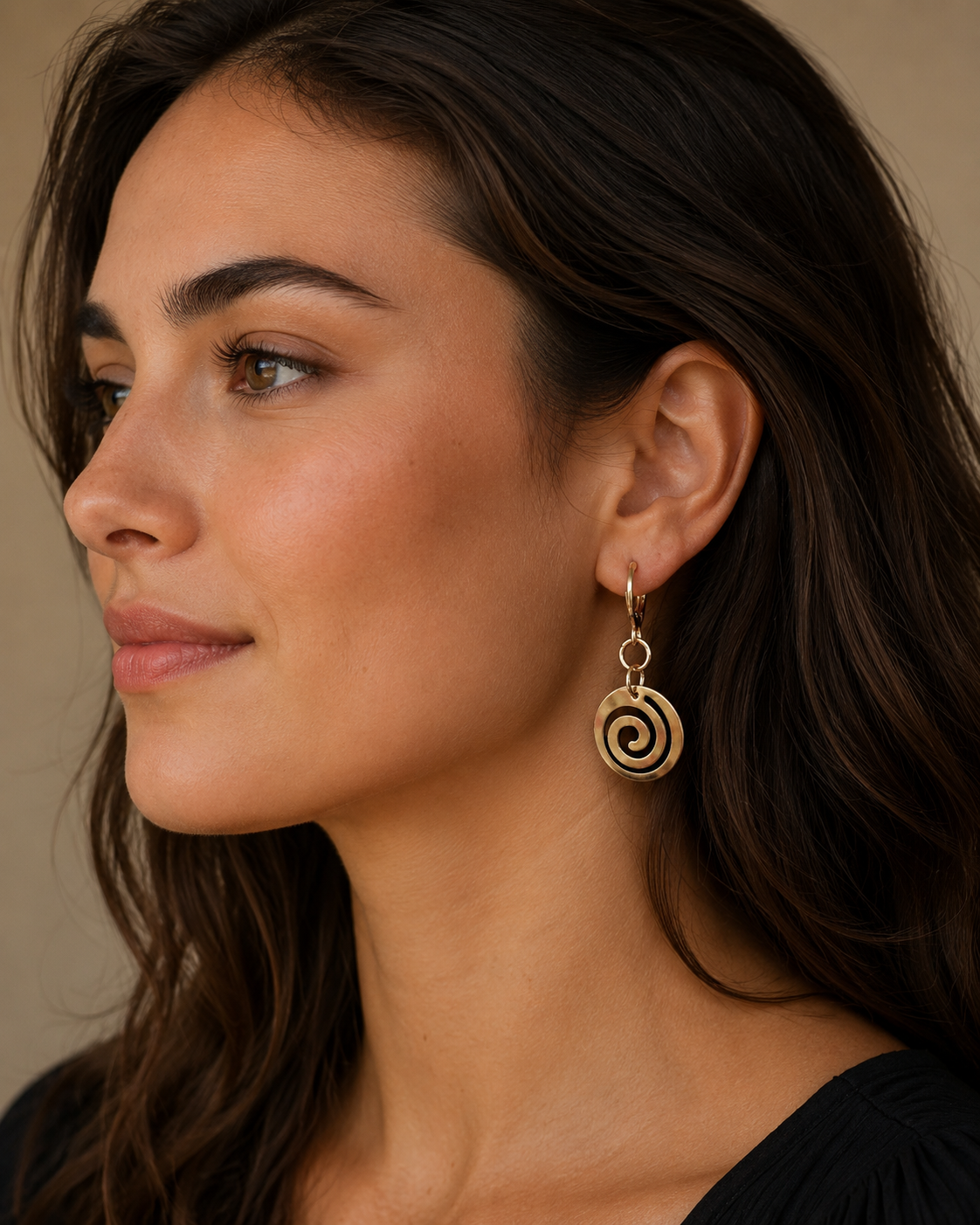 Boucles d’oreilles "spirales dorées"