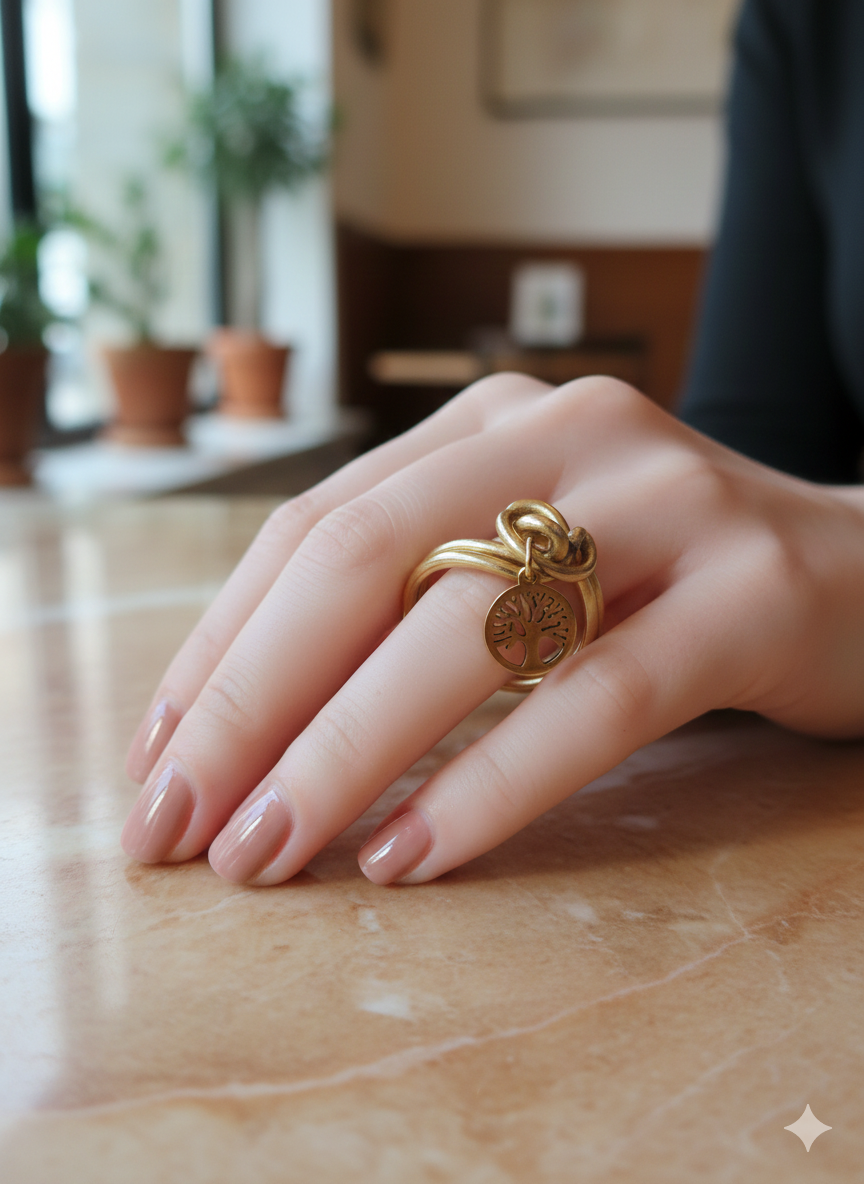 Bague "Nœud et Arbre de Vie"