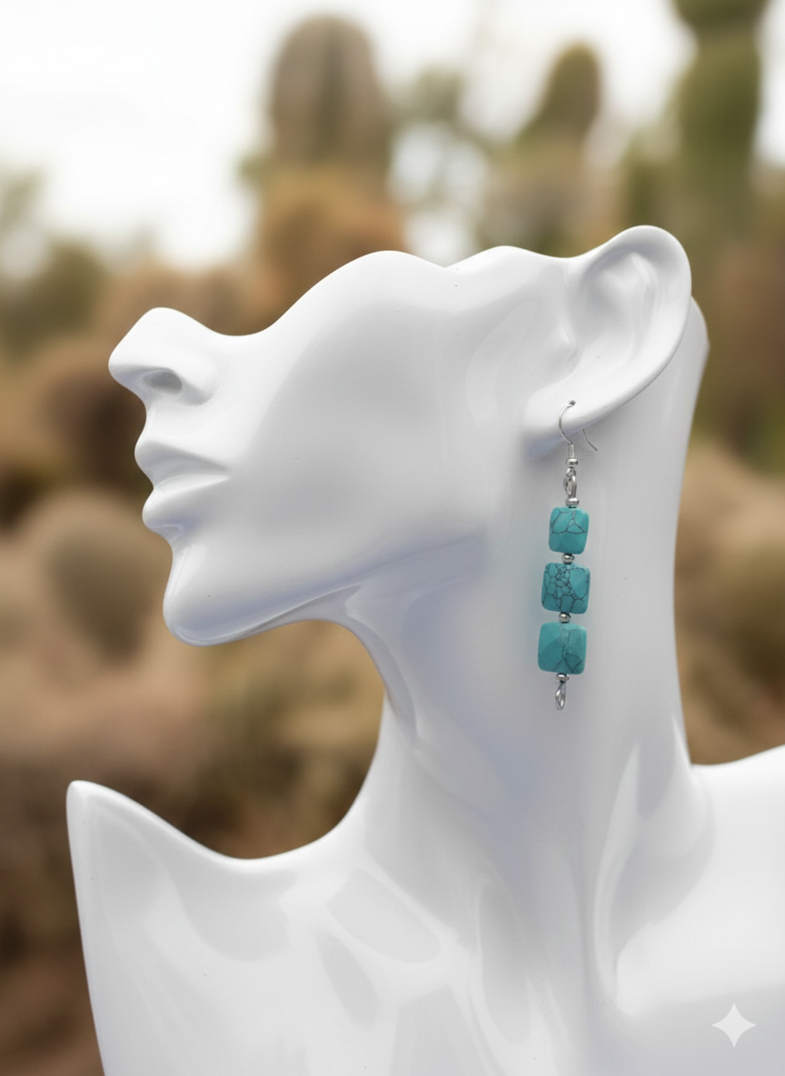 Boucles d’oreilles “Azura Carré” – Image 2