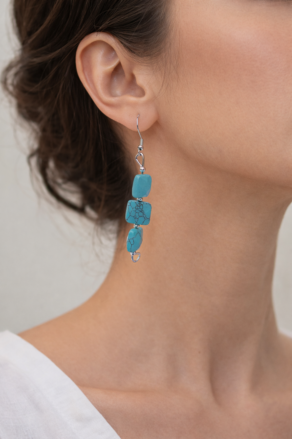 Boucles d’oreilles “Azura Carré”