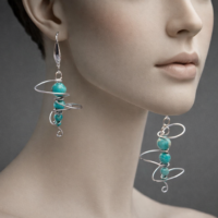 Boucles d’oreilles “Spirale Turquoise”
