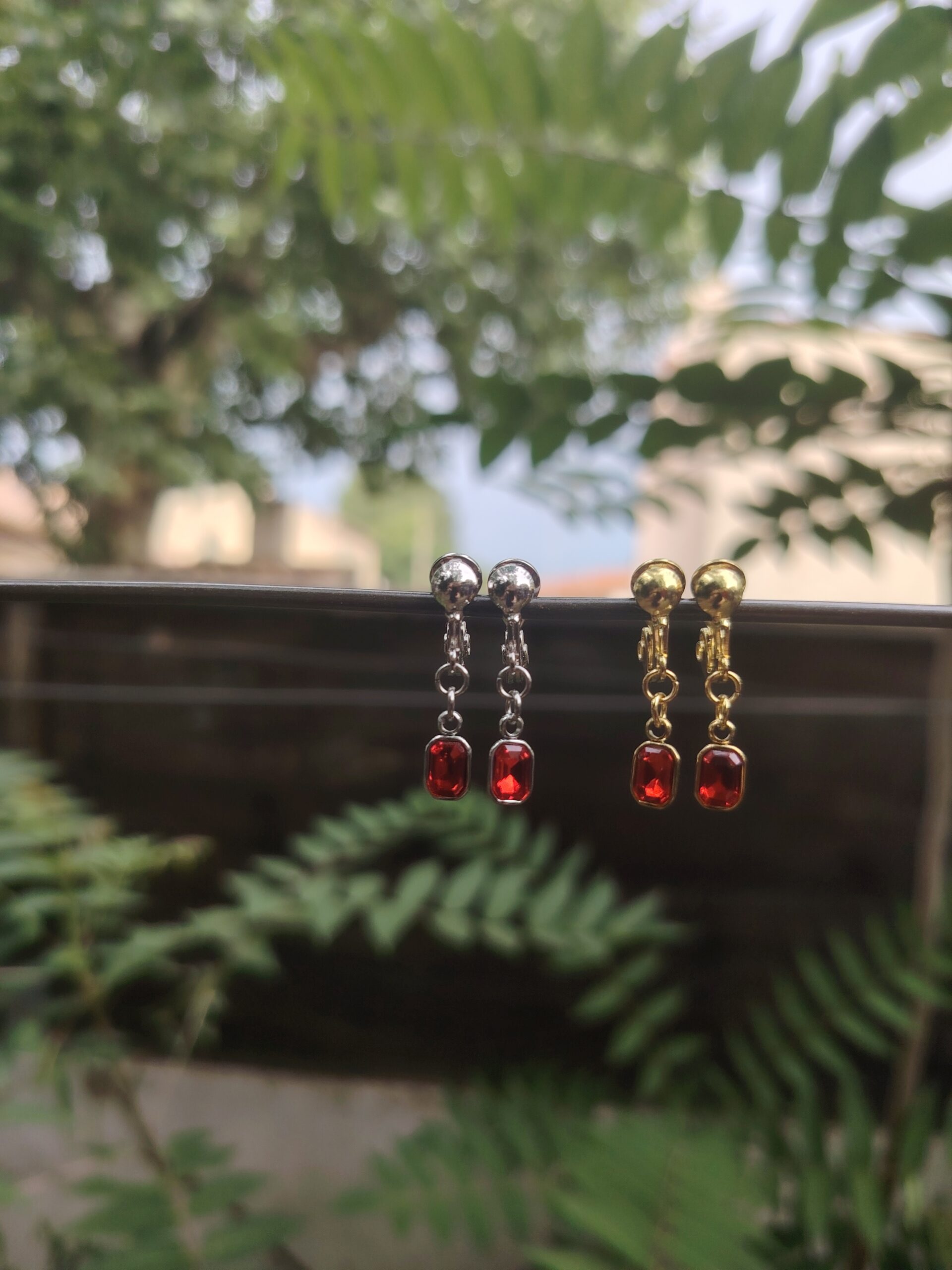 Boucles d’oreilles clips “Ruby Élégance” – Image 4