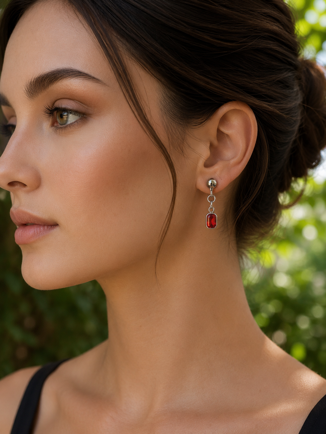 Boucles d’oreilles clips “Ruby Élégance” – Image 3